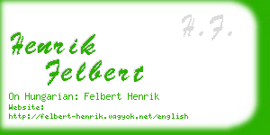 henrik felbert business card